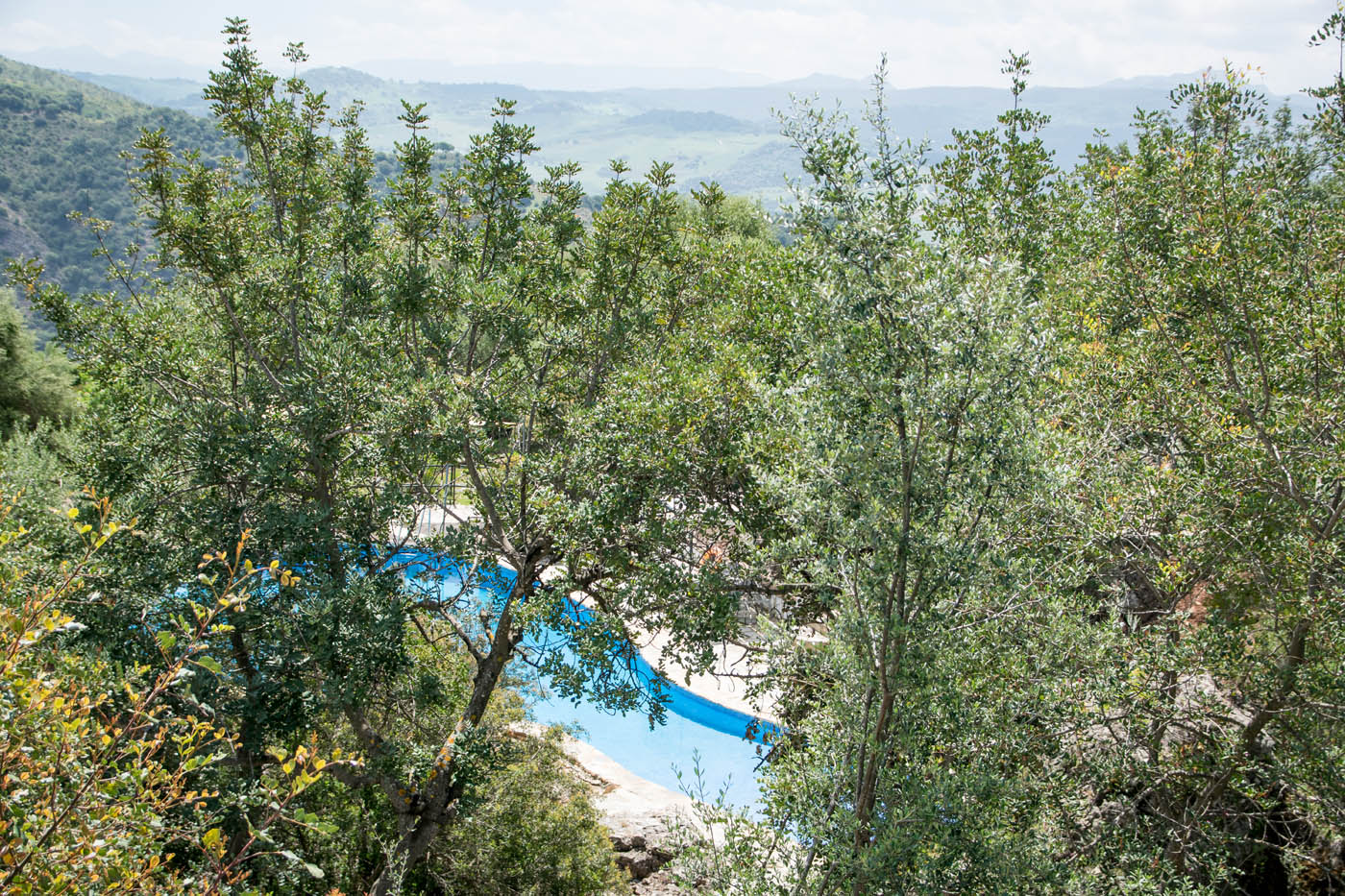 Piscina vista desde arriba